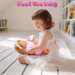 Ensemble de poupée bébé avec poussette, poupée interactive & Accessoires pour les filles.Set de jeux de baby-doll avec poussette, poupée réaliste, chaise haute, vêtements, cadeau de jouets de jeu pour les jeunes filles 3-8 ans
