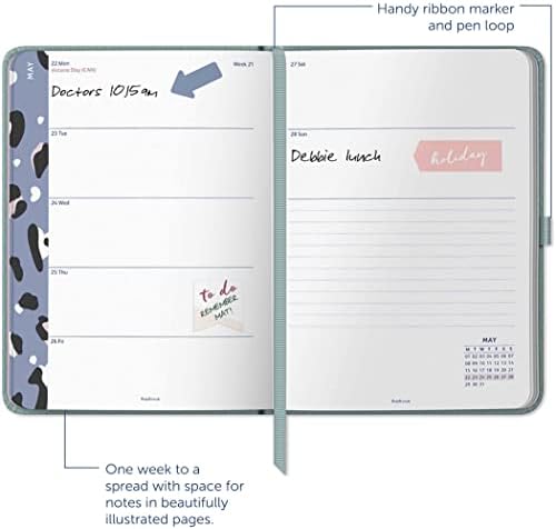 Busy B Perfect Planner Diary January to December 2023 - A5 Sage - Faux Leather Week to View Planner with Stickers & Tear-Out Lists