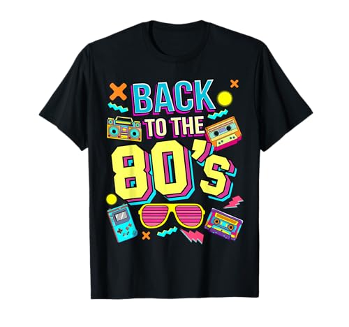 Back To 80's 1980s Vintage Retro Eighties Disfraz Fiesta Camiseta
