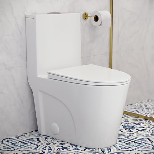 Image of St. Tropez One Piece Elongated Toilet Dual Vortex Flush 1.1 /1.6 gpf with 10 inch Rough In