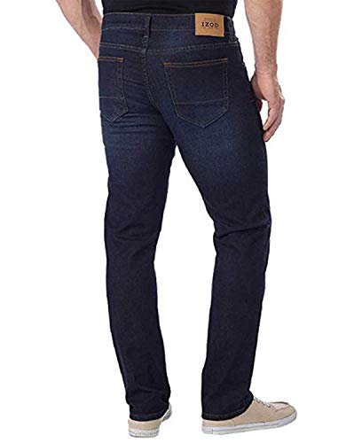 IZOD Men's Comfort Stretch Straight Leg Jeans (36x34, Dark Wash)2