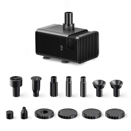 Biling Springbrunnenpumpe mit 10 Düsen, 300 l/h DC Teichpumpe zur Verwendung mit 6V-10V Solarpanel (ohne Solarmodul) für Vogelbad, kleinen Teich, Gartenwasserspiel, mit Filter und Trockenlaufschutz Biling Springbrunnenpumpe mit 10 Düsen, 300 l/h DC Teichpumpe zur Verwendung mit 6V-10V Solarpanel (ohne Solarmodul) für Vogelbad, kleinen Teich, Gartenwasserspiel, mit Filter und Trockenlaufschutz