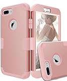 TOPSKY iPhone 7 Plus Case Three Layer Shockproof Heavy Duty High Impact Resistant Hybrid Protective Cover Case For Apple iPhone 7 Plus 5.5 inch,Rose Gold