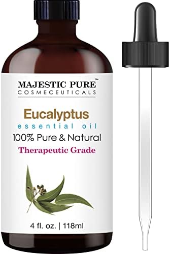 MAJESTIC PURE Eucalyptus Essential Oil, Therapeutic Grade, Pure and Natural Premium Quality Oil, 4 fl oz