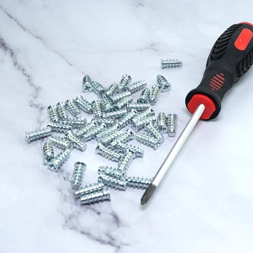 NIMA PARTS Euroschrauben – made in Germany – 50 Stück, rostfrei – Möbelschrauben für Schubladenschienen, Spezialschraube (6,3x13)