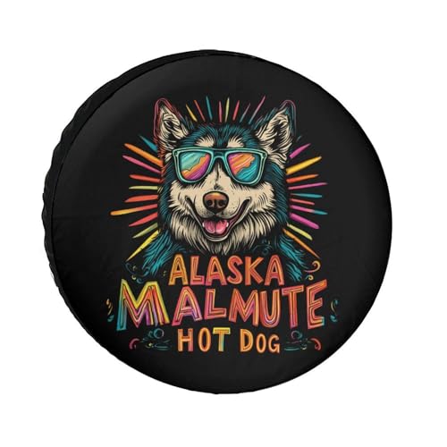 Alaska Malmute Hot Dog Spare Tire Cover Oxford Waterproof Wheel Protectors Universal Car Accessories 32inch