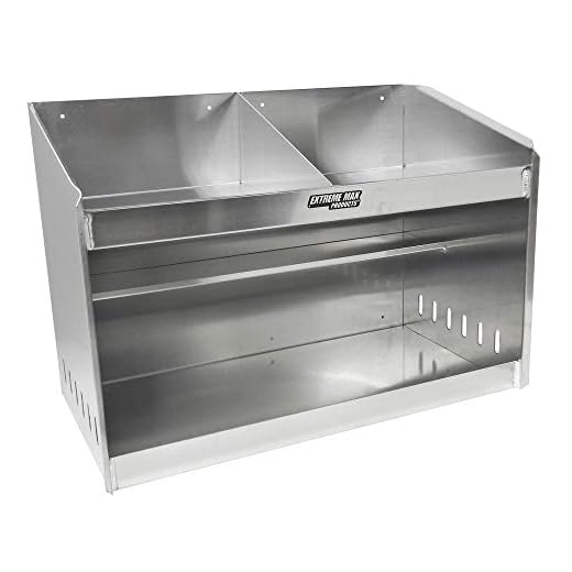Extreme Max 5001.6056 Deluxe Dual Aluminum Helmet Bay Shelf Holder Storage Cabinet Organizer for Enclosed Race Trailer, Shop, Garage, Storage