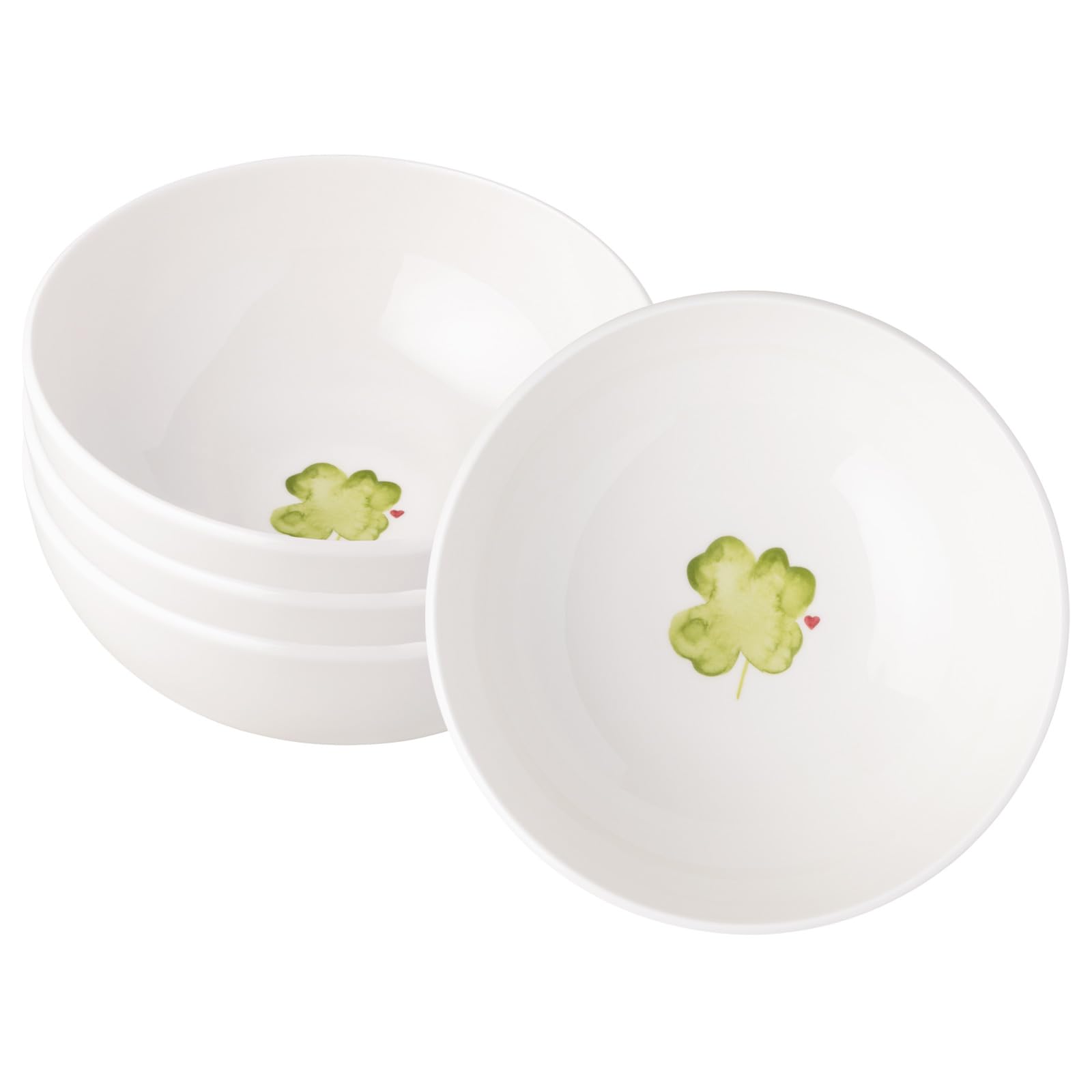 Villeroy & Boch With Love Müslischalen Good Luck 4er Set, 590 ml, Vielseitige Schalen für Suppe, Salat und Ramen, Premium Porzellan, spülmaschinen- & mikrowellengeeignet