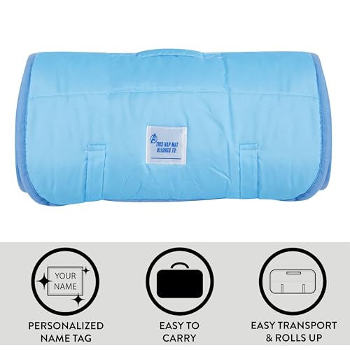 Image of Super Soft Plush Toddler Quilted Nap Mat with Built in Blanket and Pillow