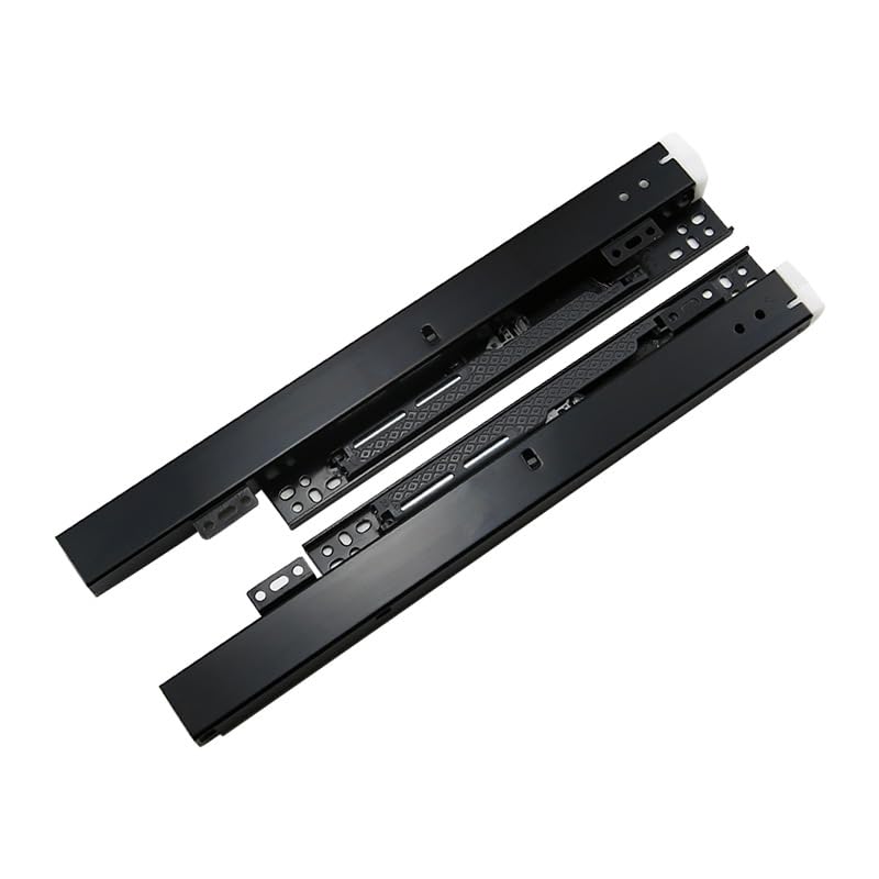 Bottom Mounted Drawer Runners,Soft Close Stainless Steel Drawer Runners 200mm Full Extension Ball Bearing Draw Runners Kitchen Cabinet Replacement Hidden Draw Runners 1 Pair (Black 22inch(550mm))