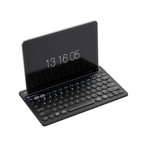 Image of Portronics Bubble Dock Wireless Keyboard with Tablet Holder, Multi-Device Pairing, Rechargeable Battery,Dual Connectivity(2.4 GHz RF & Bluetooth 5.3v)