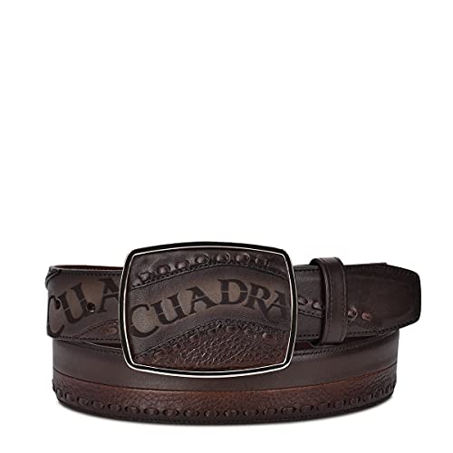 Cuadra men's western belt in genuine leather with laser details brown