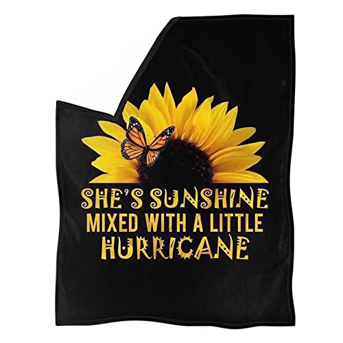 chaqlin She's Sunshine Sunflower Throw Blanket for Bed Couch,Soft Warm Comfy Plush Fleece Bedding Couch for Women Ladies Girls,Sunflower Blanket for All Seasons,Size Large โ image 1