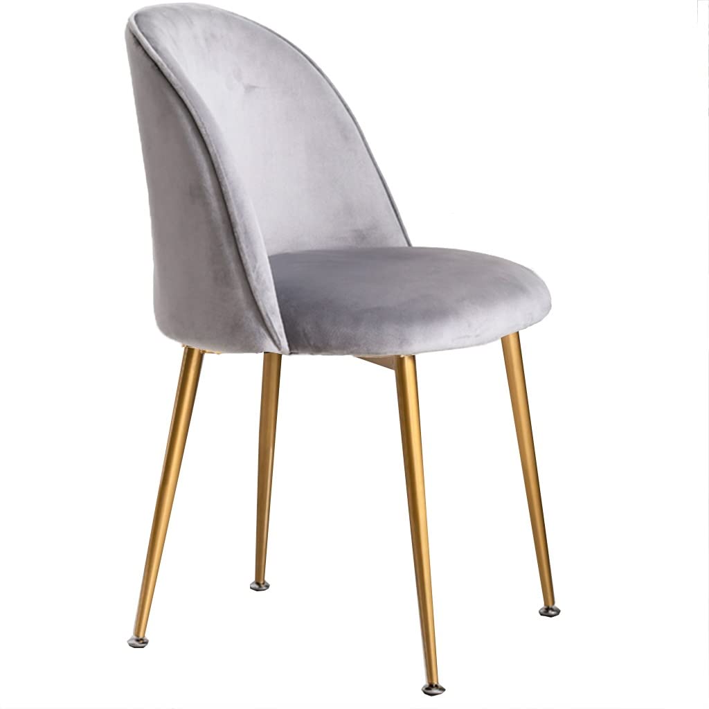 Chaises de salon milieu du siècle en velours et métal doré de luxe