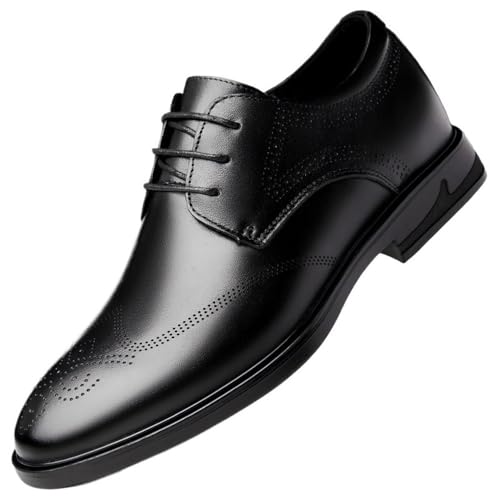 Men's Lace up Brogue Leather Dress Shoes Business Casual Stylish Retro Breathable Comfortable Office Work Footwear