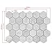 Diflart Carrara White Marble Mosaic Tile, 2 Inch Hexagon, Matte, Italian Bianco Carrera Marble Backsplash Tiles for Kitchen Bathroom Wall Floor, Pack of 5 Sheets