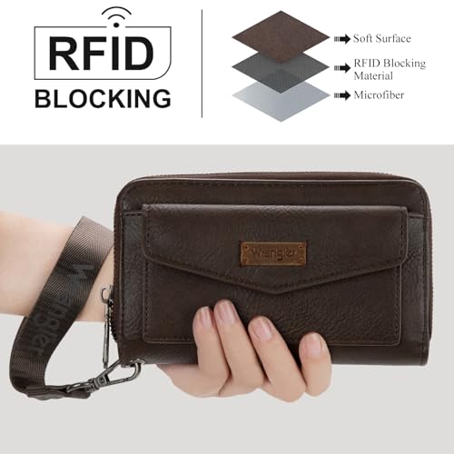 Montana West Wrangler Large Capacity Wallets Women with Wristlet and Metal Smooth Zipper2