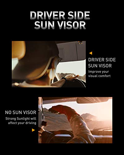 LESAUCE Left Driver Side Sun Visor for Toyota Camry 2007 2008 2009 2010 2011 Without Sunroof and Light (Left Size,Gray) - Thumbnail 2
