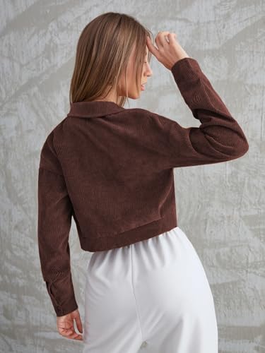 Image of SMOWKLY Womens Casual Cropped Full Sleeve Button Down Korean Style Jacket