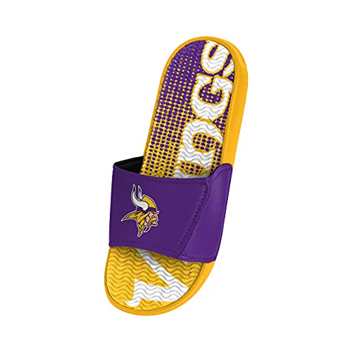 FOCO Minnesota Vikings NFL Mens Gradient Wordmark Gel Slide - L3