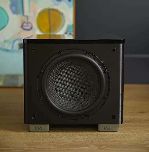 Image of REL HT /1003 MKII 10-Inch Powered Subwoofer - Compact Design with Class D Amplifier for Deep Bass in Home Theater, Stereo Systems, and Surround Sound - Line Grained Black Finish
