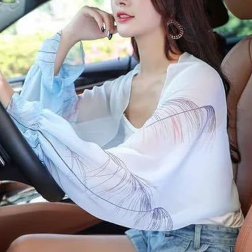 Xunger Women's Ice Silk Cooling Sunproof Shawl UV Blocking Lightweight Breathable Sleeve Cover Summer Arm Protection4