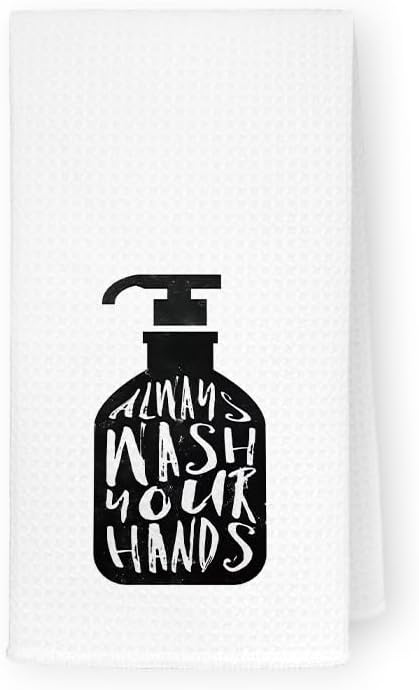 Funny Hand Towels for Bathroom, Funny Quote Wash Your Hand Bathroom Decor, Guest Towel Hanging Kitchen Dish Towel, 16x24 Inch