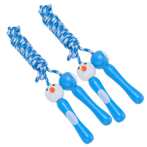 SOPOTUTU 2 STÜCK Holzgriff Springseile mit Niedlichem Pinguin Motiv Sanft Verstellbares Seil Outdoor Fitnessspielzeug für Jugendliche für Sport und Bewegung