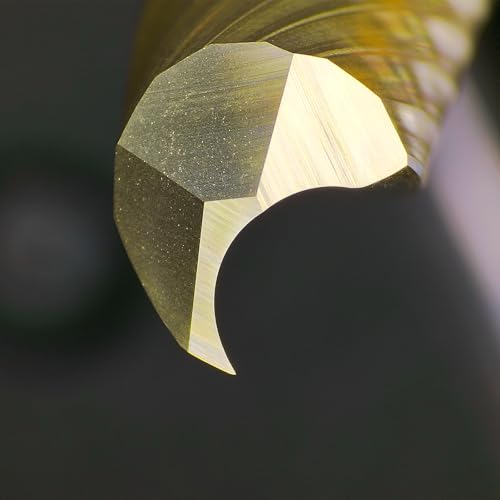 Image of Tools Solid Carbide CNC Spiral Single Flute End Mill -ZrN Coating for Acrylic Plate Aluminum, Wood, Plastic, Brass, Copper Cutting - 1 /4 Diameter 1 /4 inch