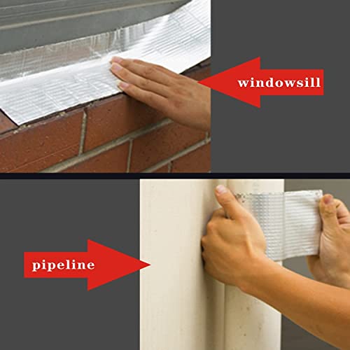 Image of Super Strong Adhesive Waterproof tape Permanent Repair Roof Water Leakage Solution Rubber Foil Suitable for Roof Leak, surface Crack, Window Sill Gap, Boat Sealing, Tank Leak (10CM*5M) (10CM*5M)