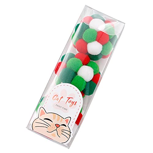 Fcnjsao 3Pcs Interactive for Toy 1.6in Plush Soft Balls for Toy with Bells Inside for Kitten Puppy Indoor Outdoor Playin