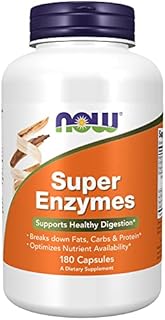 NOW Supplements, Super Enzymes, Formulated with Bromelain, Ox Bile, Pancreatin and Papain, Super Enzymes,180 Capsules