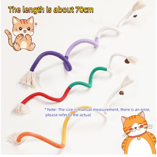 FUNNTY Cotton Rope cat Toy (Indoor cat), 3 PCS cat chew Toy (Teeth Cleaning), Cat and Kitten Interactive cat Rope Toy - Image 3
