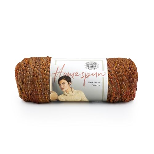 Image of Lion Brand Yarn Homespun Yarn, Soft Bulky Yarn for Knitting, Crocheting, and Crafting, 1 pack, Wildfire