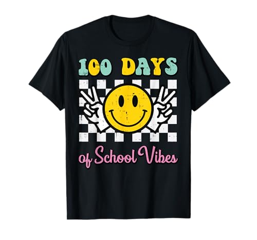 100 Días De Escuela Vibes Paz 100th Day Groovy Women Camiseta