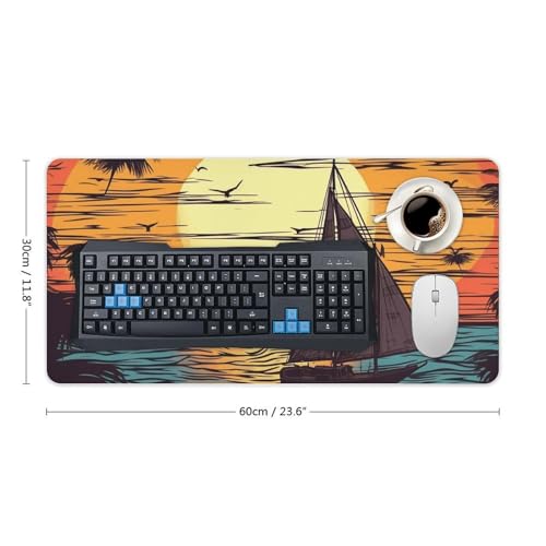 Protector de escritorio Sunset y Velero 30x60 cm no deslizable miniatura 2
