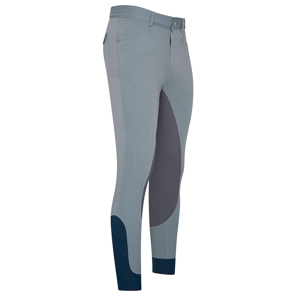 Pantaloni da equitazione da uomo ESCamillo FullGrip Estate 2025, grigio.