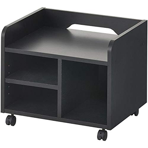 法人様向け オフィスコム ペスパ 木製プリンターワゴン A4対応 可動棚付き キャスター付き ブラック PESPA-PRCT-BK
