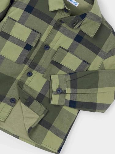 Mayoral Checked Overshirt for Boys Olive3