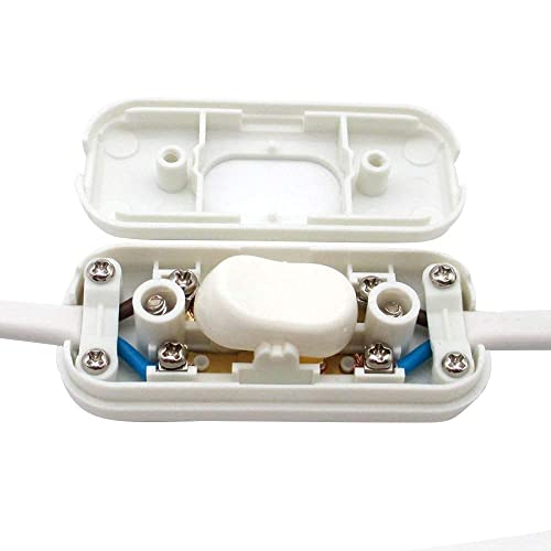 Interrupteur Bipolaire 250V 6A Interrupteur à Cordon en Ligne ON/OFF Blanc – vue 3