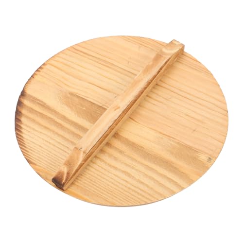 Toyvian Holzdeckel für Topf Rund Deckel aus Naturholz für Kleine Küchentöpfe und Holzschüsseln Wokdeckel für Haushalt