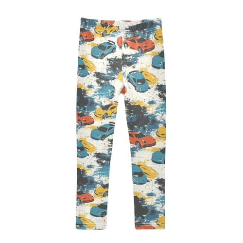 ZZKKO Girls Leggings Sport Cars Toddler Girls Clothes Leggings for Girls Toddler Girls Leggings 3-4T