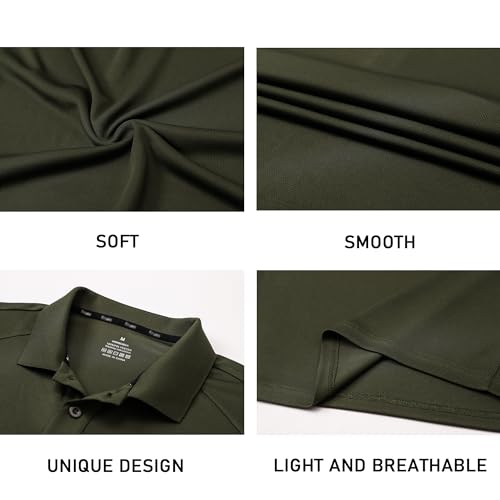 Polo de golf performance manches courtes vert confort supérieur 4XL