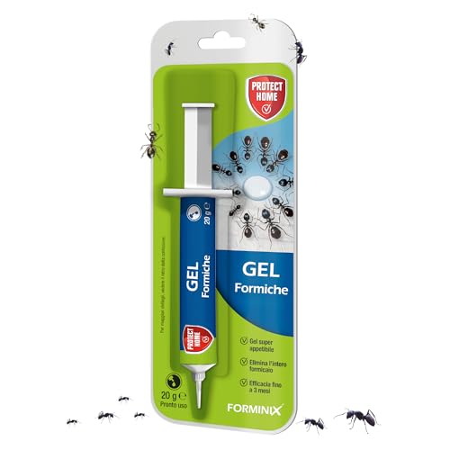 Protect Home Forminix gel. Insetticida per formiche pronto uso. Efficace, elimina il nido in breve tempo. Per interni ed esterni. 20 g