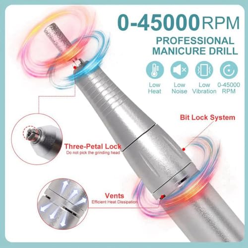 Máquina Eléctrica Portátil para Uñas 45000RPM Recargable miniatura 3