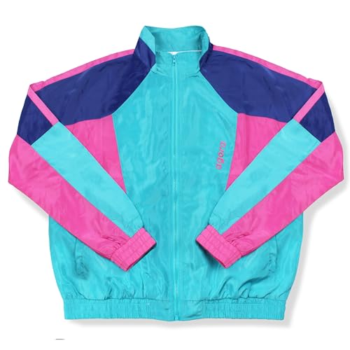 Agora Vantage Windbreaker Jacket Retro 80s 90s Neon