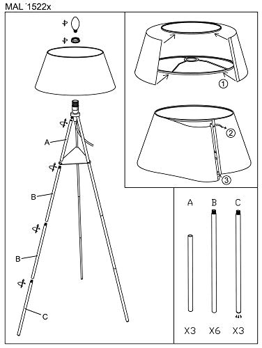 Trango 1522B - Lampada a stelo Tripod *BROWNIE*