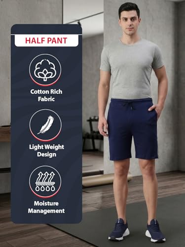 Image of Lux Cozi Men's Cotton Regular Fit Solid Shorts with Side Pockets | Shorts for Men | Pack of 1