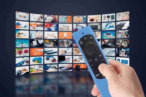Image of Silicon Protective Case Cover Compatible with Samsung Smart TV Remote Control 2022 TM2280E QLED TV BN68-13897A (Remote Not Included) - Glow in Dark Blue