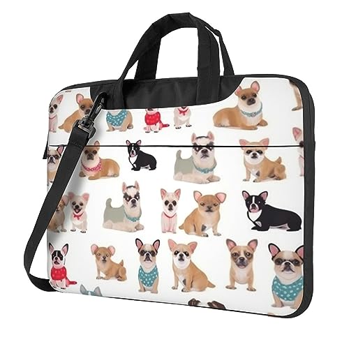Housse ordinateur portable motif carlin et chihuahua pour emporter votre PC partout